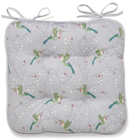 Сива памучна възглавница за седалка Hummingbirds - Cooksmart ®