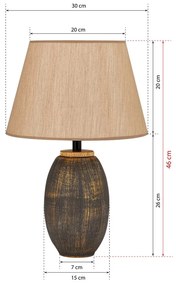 Сива/бежова настолна лампа с текстилен абажур (височина 46 cm) – Opviq lights