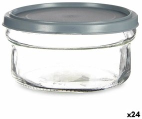 Кръгла Кутия за Обяд с Капак Сив Пластмаса 415 ml 12 x 6 x 12 cm (24 броя)