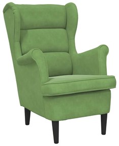 324062 vidaXL Фотьойл, светлозелен, кадифе