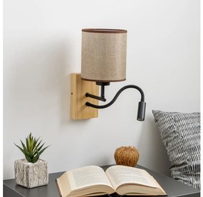 Brilagi - LED Аплик NUBILA WOOD 1xE27/25W/230V + LED/3W дъб/кафяв