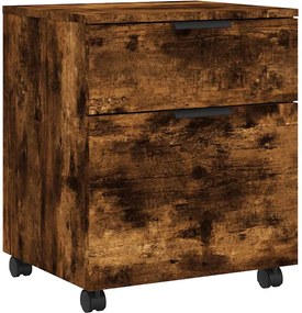 817135 vidaXL Мобилен архивен шкаф с опушен дъб 45x38x54 см инженерно дърво