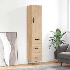3198884 vidaXL Висок шкаф, сонома дъб, 34,5x34x180 см, инженерно дърво