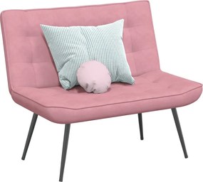 4012340 vidaXL Пейка, розова, 110x74x84 см, кадифе