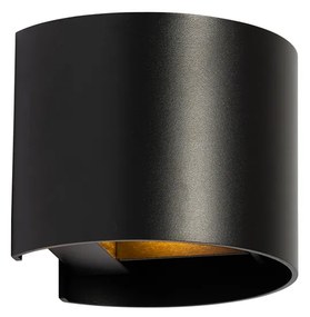 Модерна стенна лампа черна с кръгъл светлинен ефект - Edwin