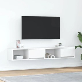 861455 vidaXL ТВ шкафове, 2 бр, бели, 80x31x25,5 см, инженерно дърво