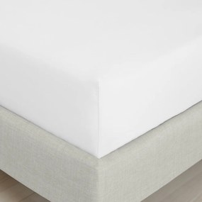 Бял еластичен чаршаф от памук перкал 150x200 cm Cotton Percale – Bianca
