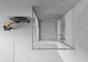 Mexen Rio квадратна душ кабина 80 x 80 см, бели ивици, хром - 860-080-080-01-20