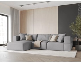 Светлосив ъглов диван, ляв ъгъл Esther – Milo Casa