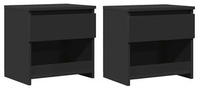 803446 vidaXL Нощни шкафчета, 2 бр, черни, 40x30x39 см, инженерно дърво
