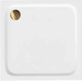 Корито за душ кабина-акрилно Rea Belmond White 80x80 Brush Gold