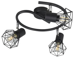 Прожектор в стил арт деко черен регулируем 3-светлина - Mosh