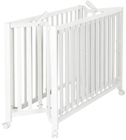 Бяло сгъваемо легло на колела 60x120 cm Fold up - Roba