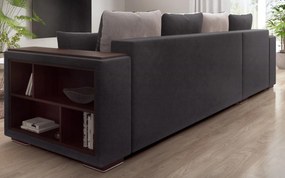 Разтегателен ъглов диван с подлакътник етажерка Мелвин Спринг