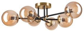 Полилей за повърхностен монтаж MALENA 6xE14/5W/230V златист/черен/опушен бежов