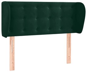 3117617 vidaXL Горна табла за легло с уши, тъмнозелена, 93x23x78/88 см, кадифе