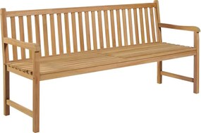 3062798 vidaXL Градинска пейка с шалте на сиво каре, 175 см, тик масив