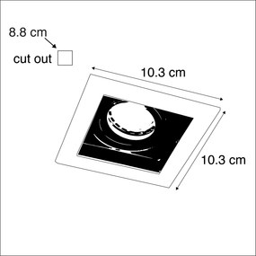 Интелигентен вграден прожектор бял вкл. WiFi GU10 регулируем - Carree