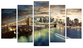 Картина от няколко части Bridge NYC, 110 x 60 cm - Wallity
