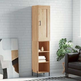 3200332 vidaXL Висок шкаф, сонома дъб, 34,5x34x180 см, инженерно дърво