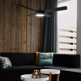 Черно LED осветително тяло за таван ø 15 cm Zarautz – SULION