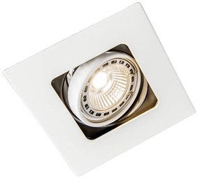 Комплект от 6 Квадратен вграден прожектор бял въртящ се и наклонен - Artemis