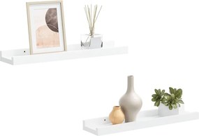 323928 vidaXL Рафтове за фоторамки, 2 бр, бели, 40x9x3 см, МДФ