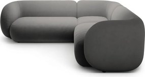 Тъмносив кадифен ъглов диван Kate – Micadoni