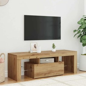 856302 vidaXL ТВ шкаф с LED осветление, 120x36,5x40 см, инженерно дърво