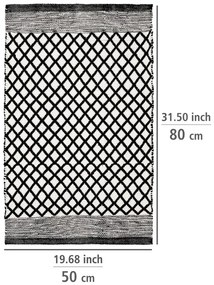 Черно-бял килим за баня от рециклирана пластмаса 50x80 cm Tara – Wenko