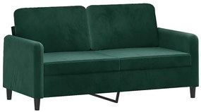 359444 vidaXL 2-местен диван, тъмнозелен, 140 см, кадифе