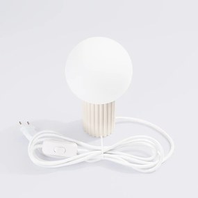 Кремава настолна лампа със стъклен абажур (височина 19 cm) Orbital – Sollux