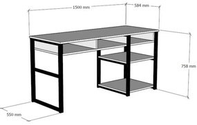 Бюро Kalune Design 835PUQ3826, Меламиново покритие, 150х75.8см, Кафяв