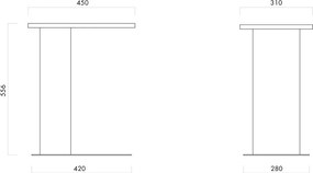 Метална странична масичка 48x34 cm Nuno – noo.ma