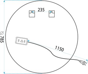 Огледало LED 80cm  BAS