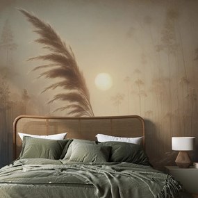 Самозалепващ тапет – Пампасна трева в сутрешна мъгла