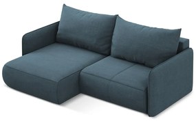 Син разтегателен ъглов диван с място за съхранение (ляв ъгъл) Nanea – Makamii