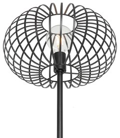 Дизайнерска подова лампа черна тел - Johanna