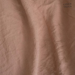 Кафява ленена калъфка за възглавница в цвят теракота с кант на райета , 50 x 60 cm - Linen Tales