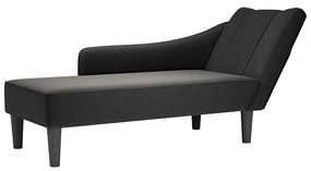 4009802 vidaXL Шезлонг с десен подлакътник Черна тъкан