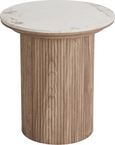 Кръгла странична масичка с плот от имитация на мрамор ø 45 cm Athens – House Nordic