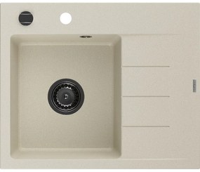 Mexen Ben гранитна кухненска мивка с 1 отделение с отцедник, лява 600 x 500 mm,