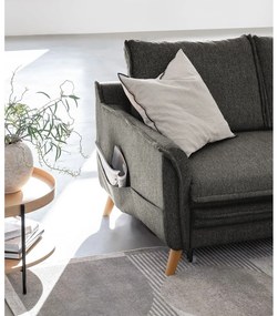 Тъмносив разтегателен ъглов диван (десен ъгъл) Charming Charlie – Miuform