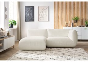 Ъглов диван от бял велур (ляв ъгъл) Lecomte - Bobochic Paris