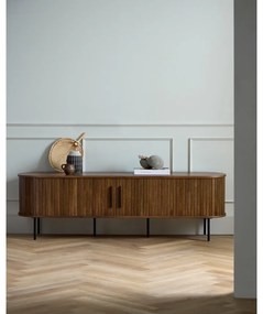 Кафява маса за телевизор от дъбов декор 180x56x45 cm Nola – Unique Furniture