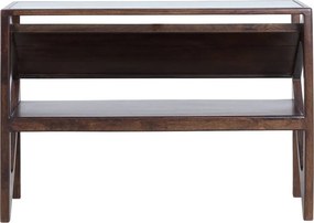 Конзолна маса със стъклен плот в тъмно естествен цвят 41x119 cm Yuki – Light &amp; Living
