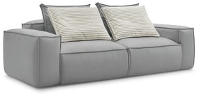 Светлосив диван от изкуствена кожа 260 cm Boheme – Bobochic Paris