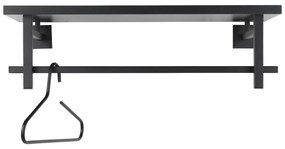 Черна метална стенна закачалка с рафт 76 cm Simplon – Spinder Design