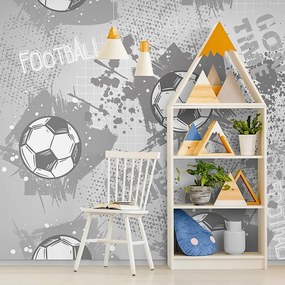 Самозалепващ тапет – Футболна топка в сиво