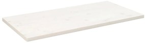 824411 vidaXL Плот за маса, бял, 110x55x2,5 см, бор масив, правоъгълен